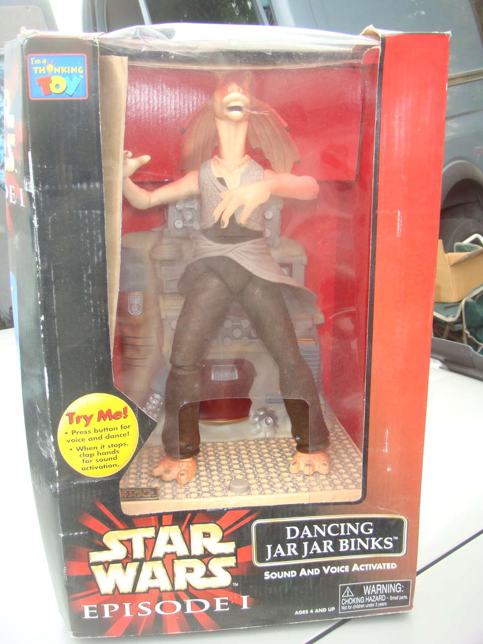 RARE 1980 STAR WARS DANCING JAR JAR BINKS AUTOMATED BANK VOICE ACTIVATED