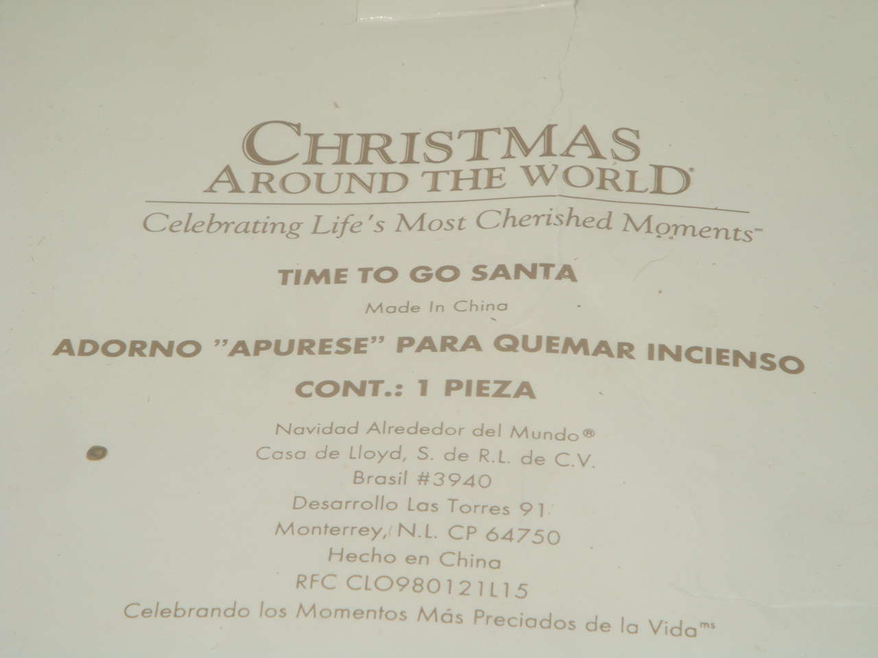 santa claus INCENCE BURNER NEW IN BOX HURRY UP SANTA ITS TIME TO GO XMAS