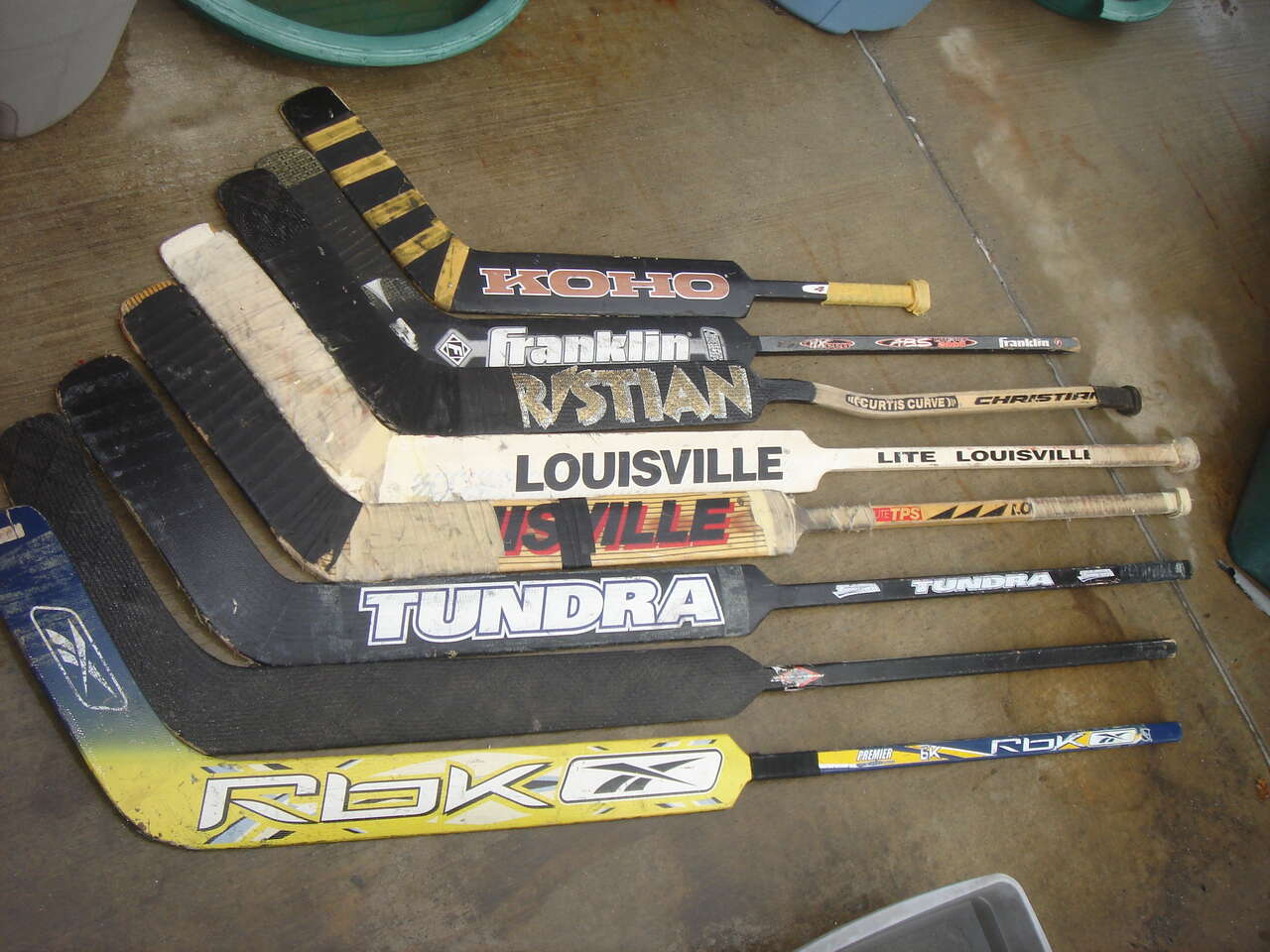 vintage ICE HOCKEY GOALIE STICKS 12 TO CHOOSE FROM