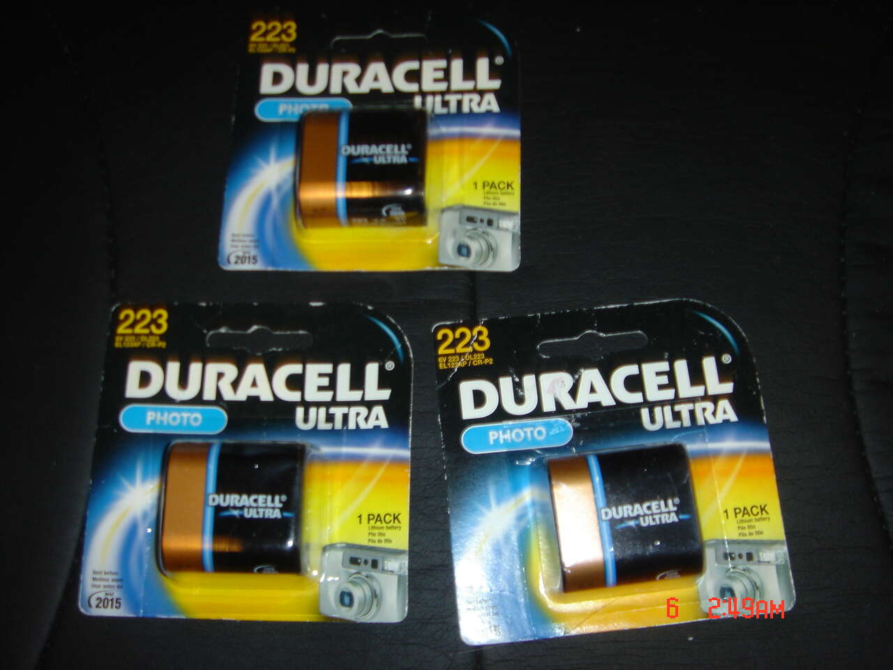 DURACELL BRAND PHOTO BATTERIES ION LITHIUM BATTERY SIZE 223