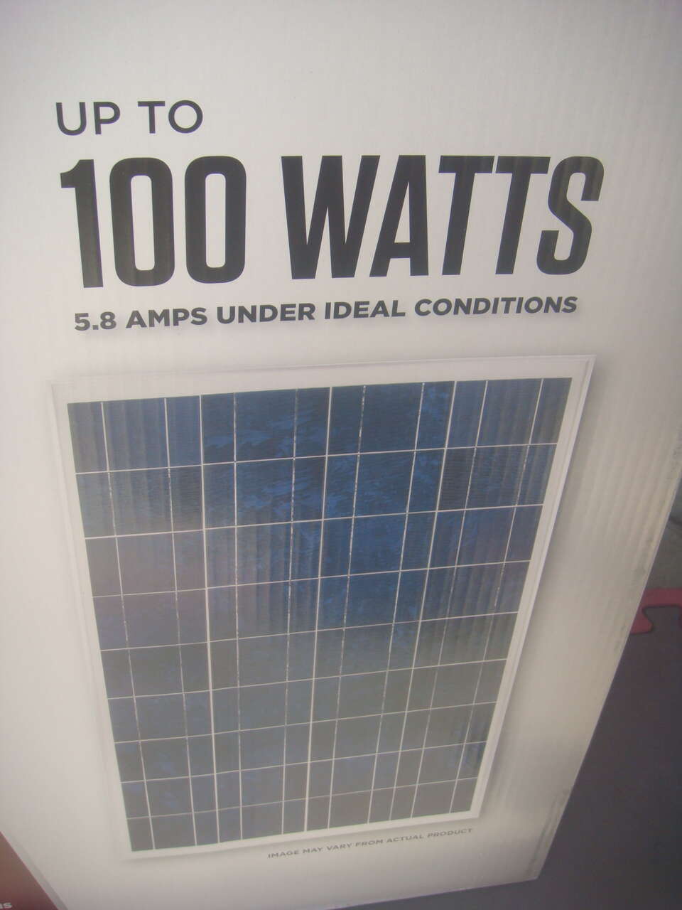 NEW 100 WATT SOLAR PANEL TO KEEP YOUR 12 VOLT BATTERY FROM GOING DEAD