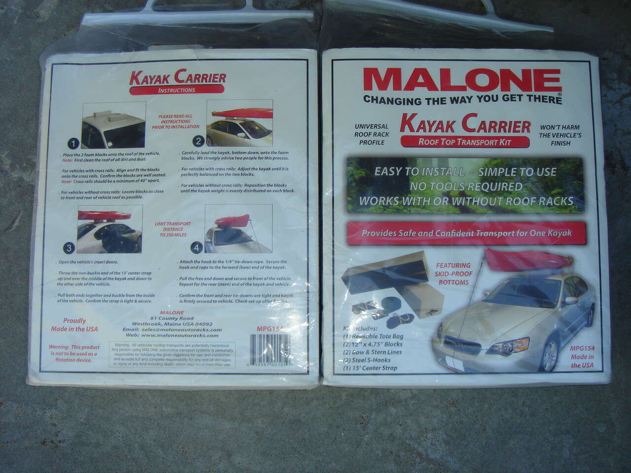 NEW MALONE KAYAK CARRIER CANOE OR SUP RACK CARRIER