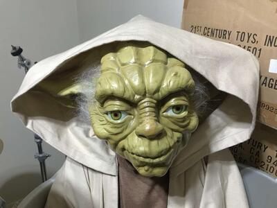 Rare life size vintage Star Wars Yoda life size over 4 feet tall with pedestal display