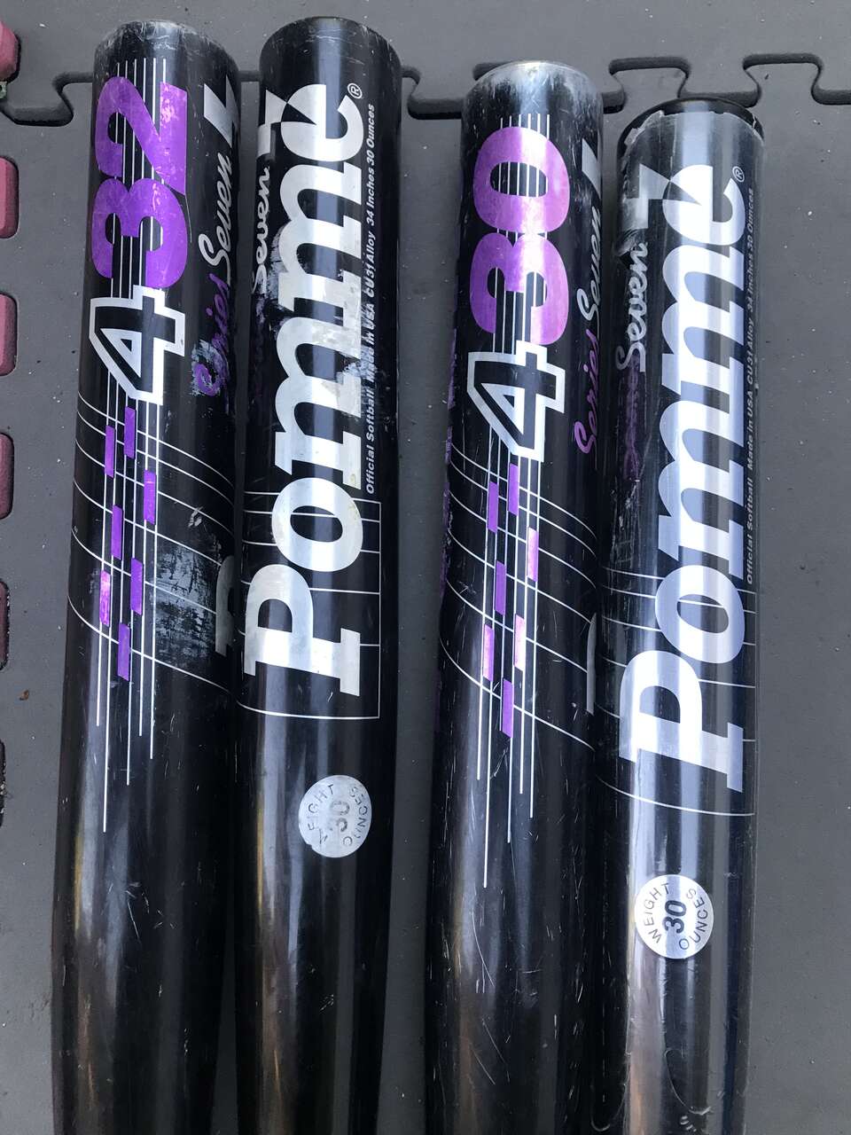 ALUMINUM BAT BASEBALL pomme' series seven 430 official softball bat made in america 34"long 30 ounces baseball