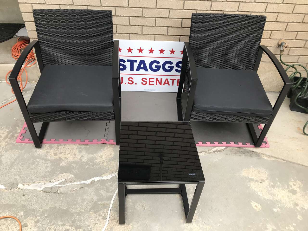 three piece wicker outdoor patio set