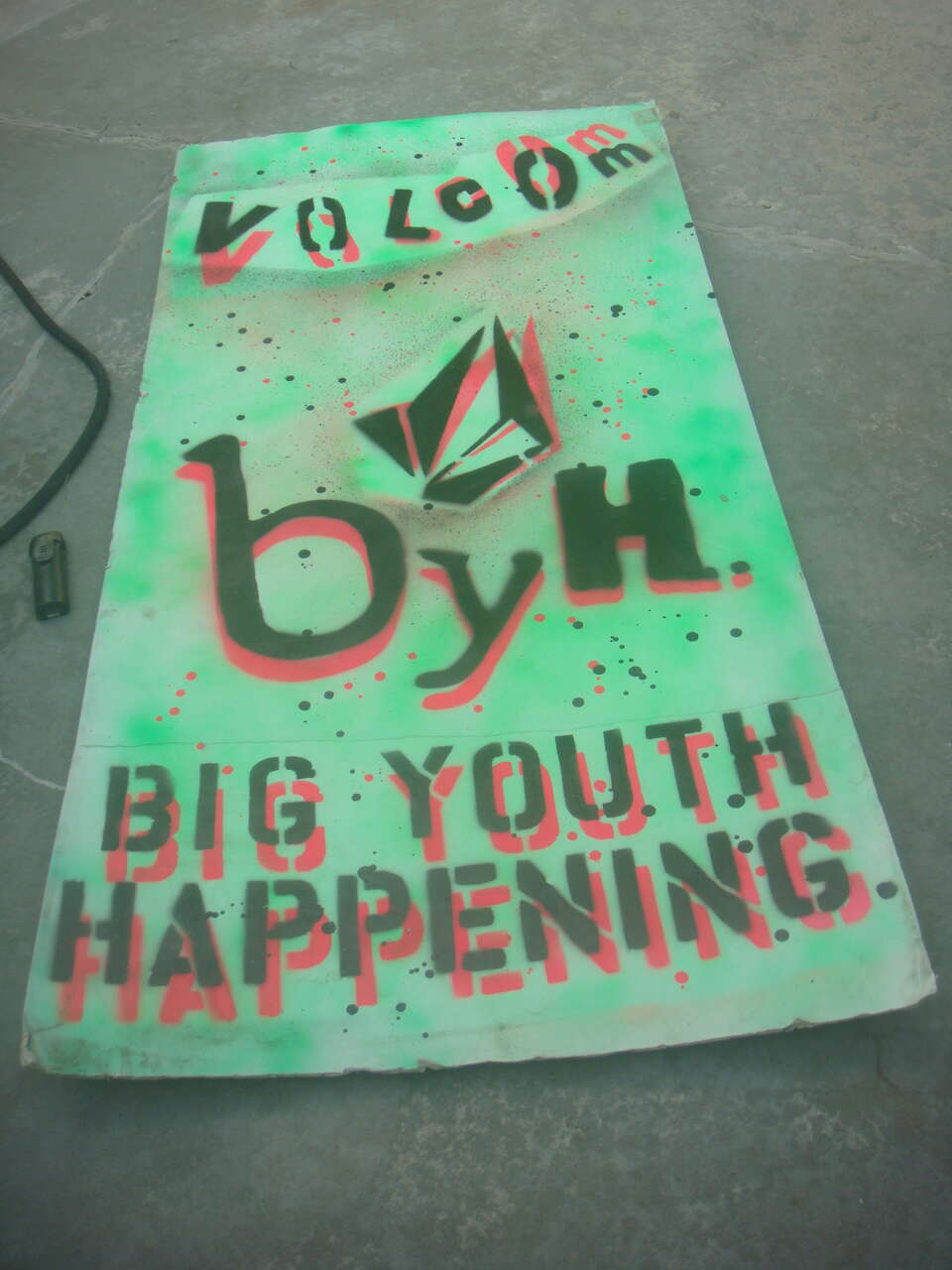 1990 volcom sign from first year of volcom existance hand painted by volcom founder wooly