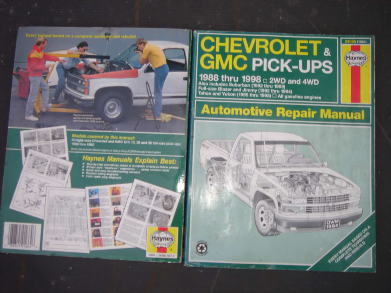 AUTOMOTIVE REPAIR BOOKS FOR GMC AND CHEVY PICK UP TRUCKS 1988 TO 1998