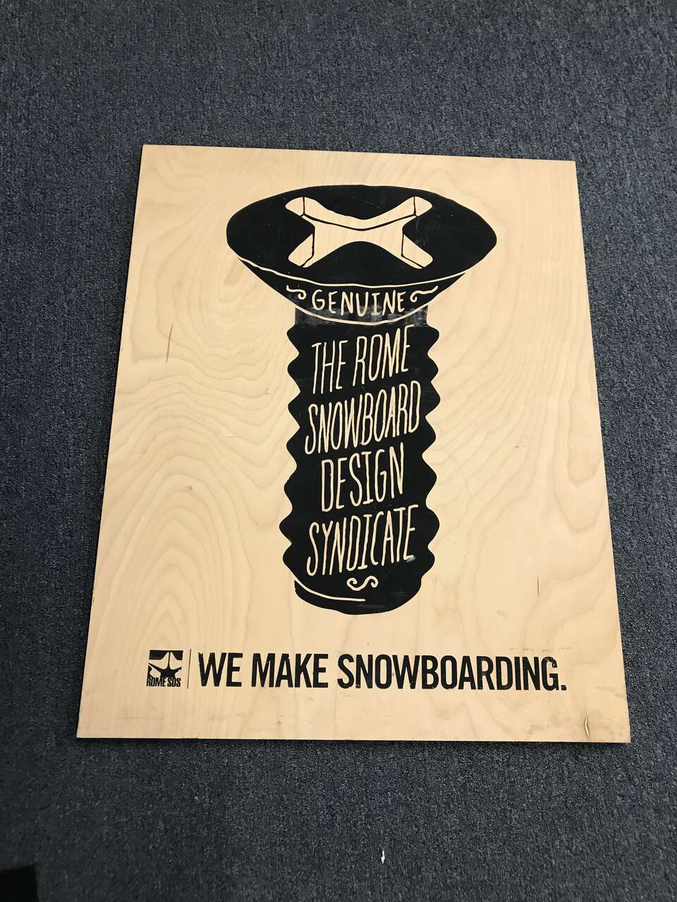Rome snowboards syndicate original wooden dealer sign
