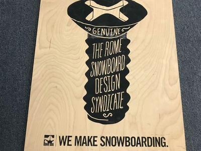 Rome snowboards syndicate original wooden dealer sign