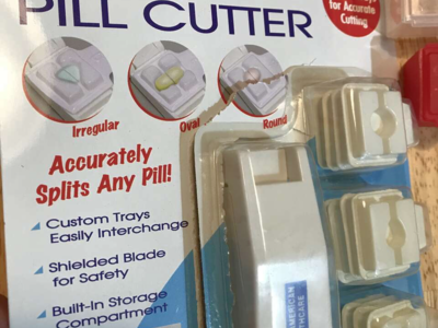 Multi shaped pill cutter and weekly pill box