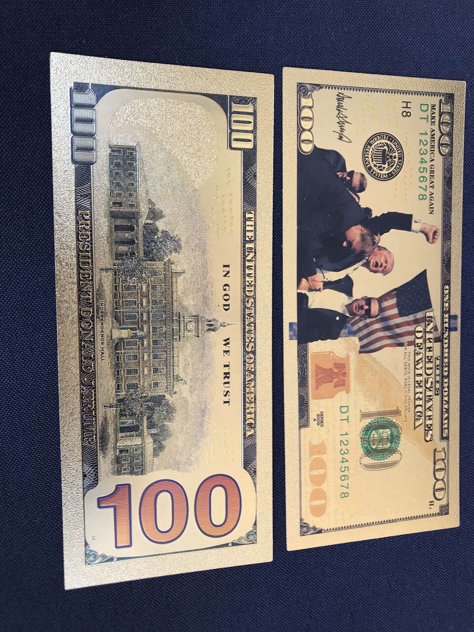 Commemorating the 2ND ASSASSINATION ATTEMPT on Donald Trump $100 gold back
