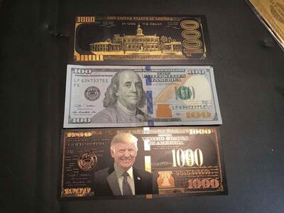 goldback New 1000 dollar gold back certificate says legal tender has fed and treasury stamps