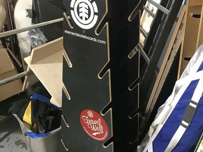Several skateboard and snowboard racks for sale