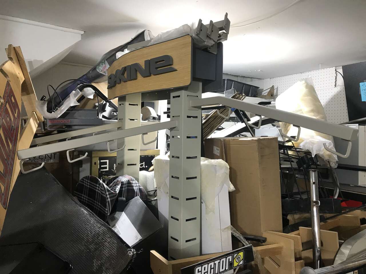 Dakine rolling display rack for backpacks or other gear