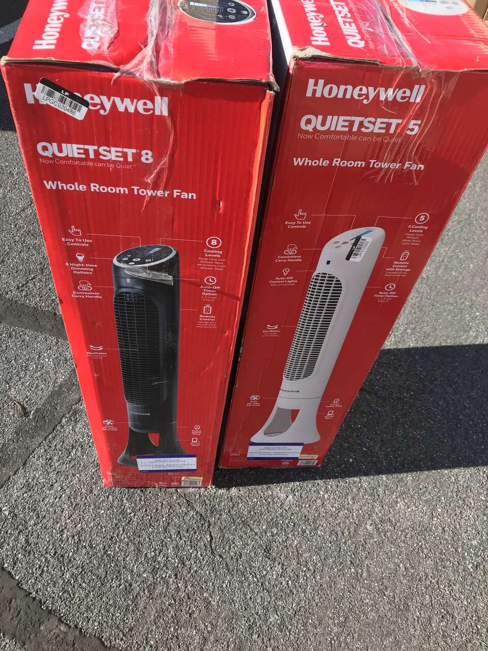 Honeywell tower fan with remote quiet 5 or  quiet 8