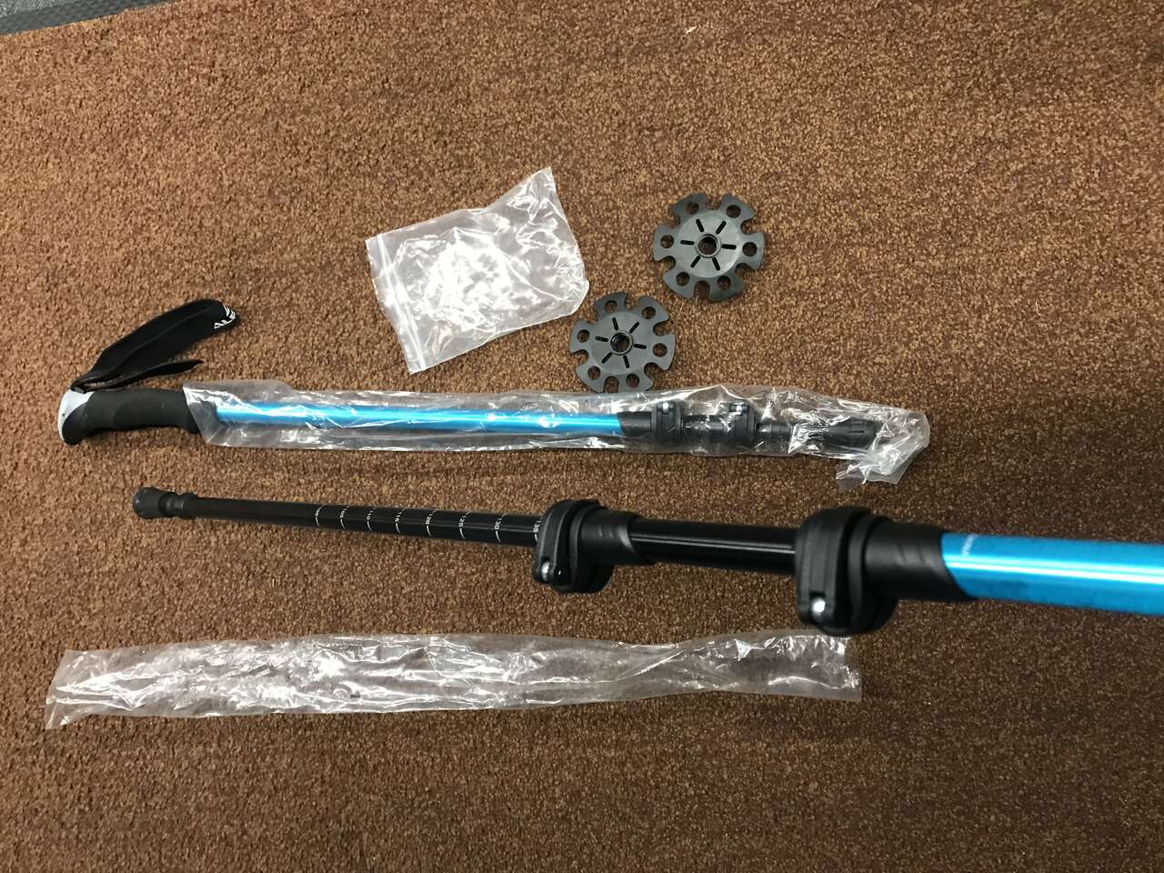 Telescoping poles collapsible split board or so shoe hiking poles