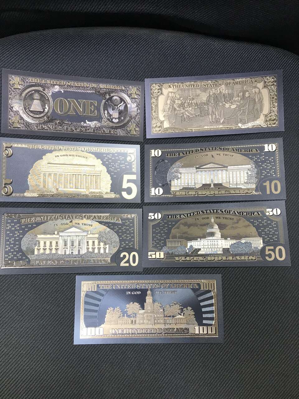 New Gold back dollars in all 7 denominations goldback