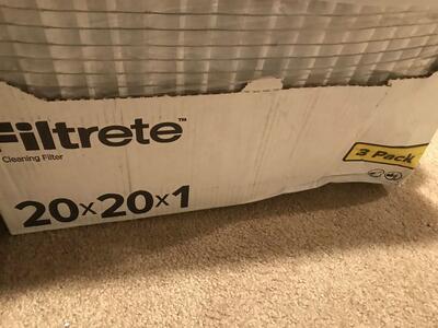 20 x 20 x1 furnace filter 3 pack FILTERS WITH WIRE MESH