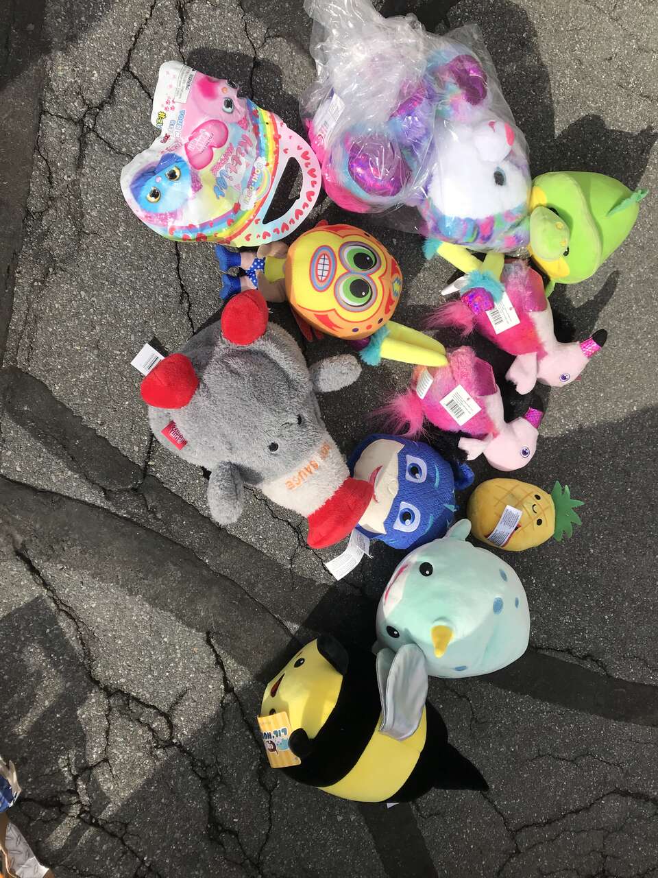 Collection of 11 new stuffed toys for dog toys or kids all 11 for 10 bucks