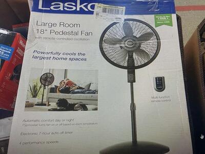 MADE IN THE USA 18" Pedestal fan new in the box $35.00