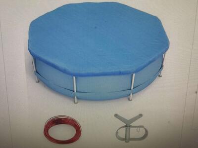 28 foot round pool cover with wire tension cable or use as pond liner or tarp
