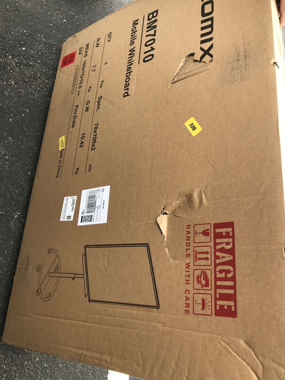 Mobile whiteboard with markers and eraser