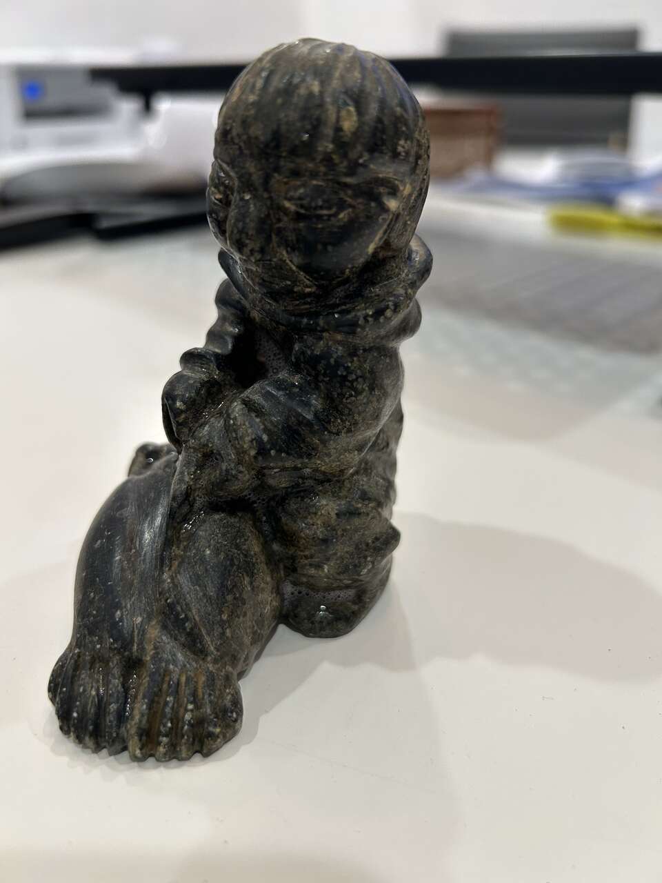 Inuit Art Hand Carved Soapstone Sculpture