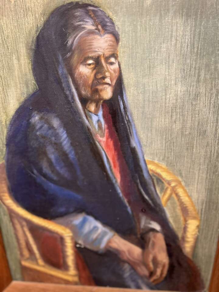 antique original oil painting framed signed