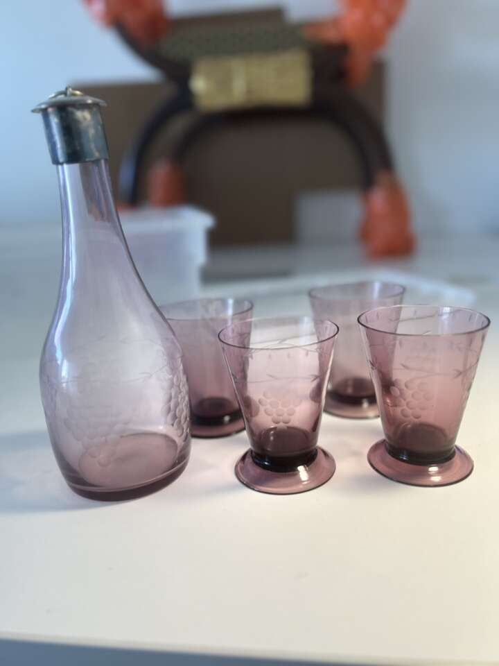 Vintage Pottery Barn Bar Set Grapes