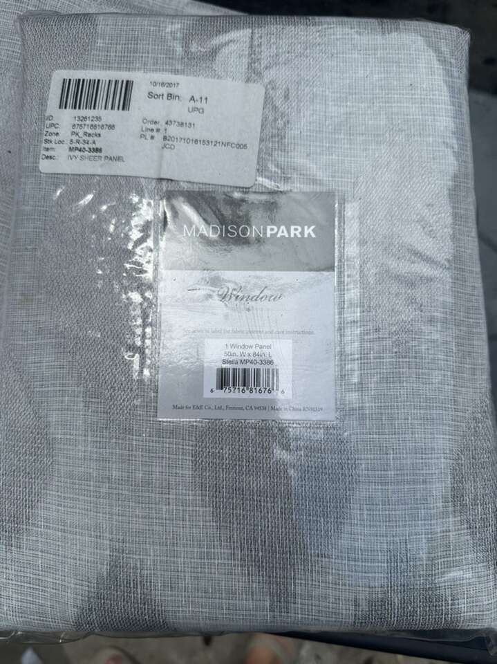 Set Of Two Silver Grey Curtains