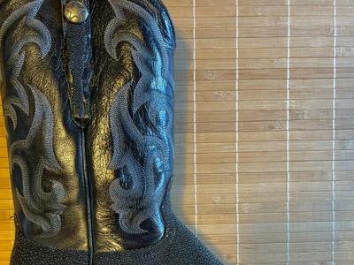 Rudy Lara Leather Boots, Black, 11EE, Stingray