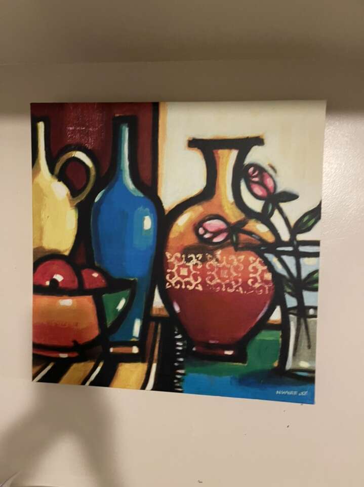 Canvas Paintings Signed Pair