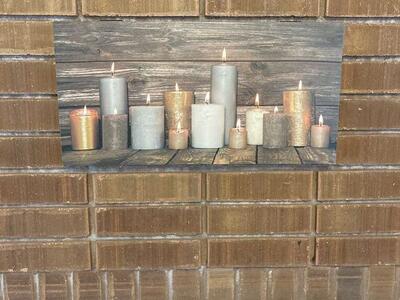 Canvas Print With Flickering LED Candle Flames