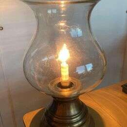 Vintage Brass Electric Hurricane Lamp