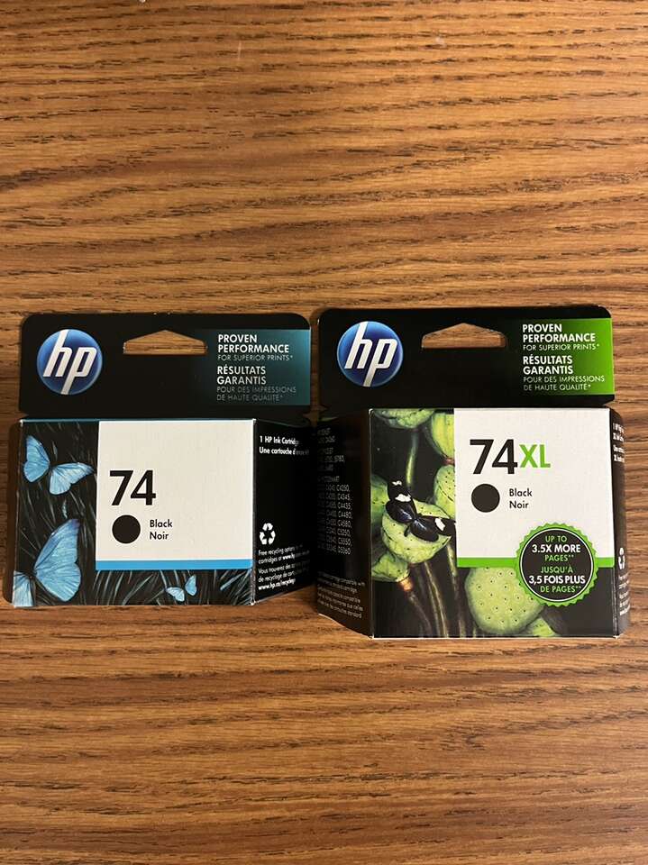 HP printer Ink 74 and 74XL - five total