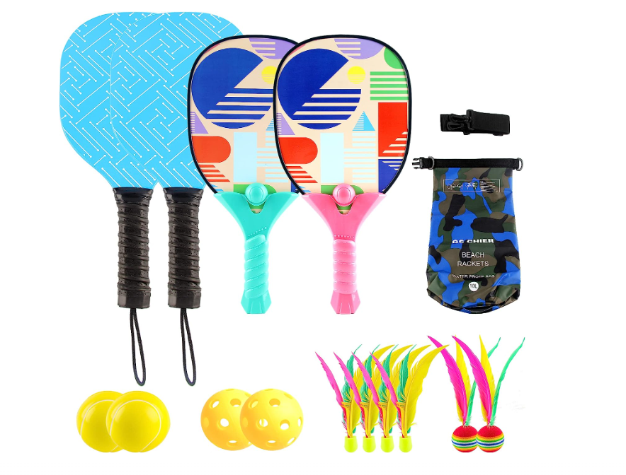 brand new in box Pickleball Set of 2 Racket Paddles and 2 Beachballs