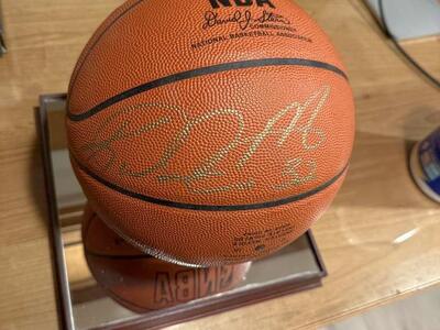 Karl Malone Autographed Basketball Utah Jazz
