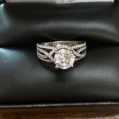 Engagement Wedding Ring 1.50 Carat + .36 Carat