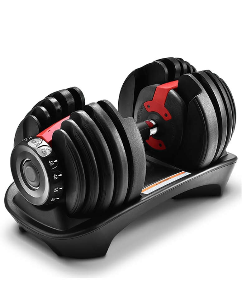 New Single Adjustable Dumbbell to Transform Your Workout, 5-in-1 Weights Dumbbells Set 5-52.5 Lbs - single