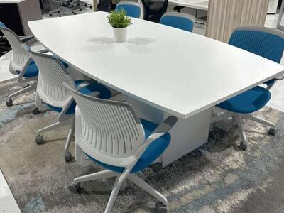 8’ Boat Shaped Conference Table