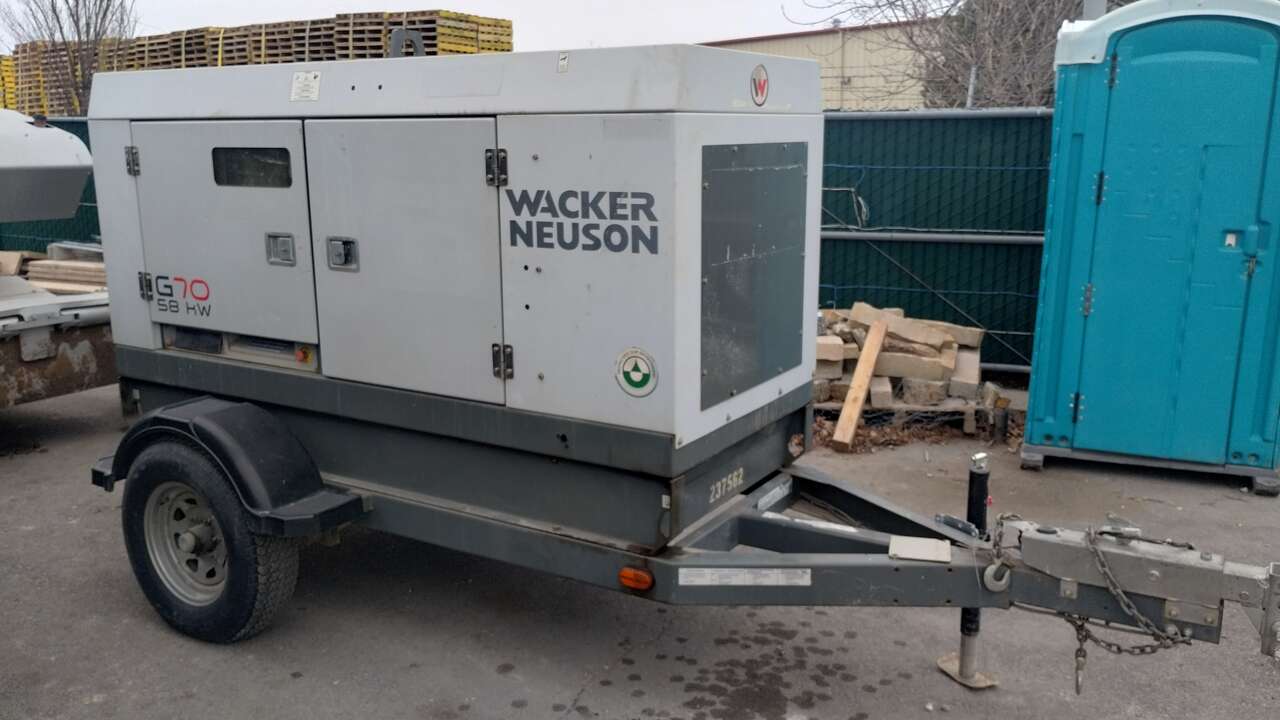 2019 Wacker Neuson G70, 9099 hours,  portable industrial generator on trailer