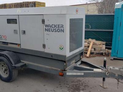 2019 Wacker Neuson G70, 9099 hours, portable industrial generator on trailer