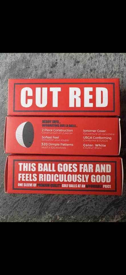 Cut Red Golf Balls (12 Count)
