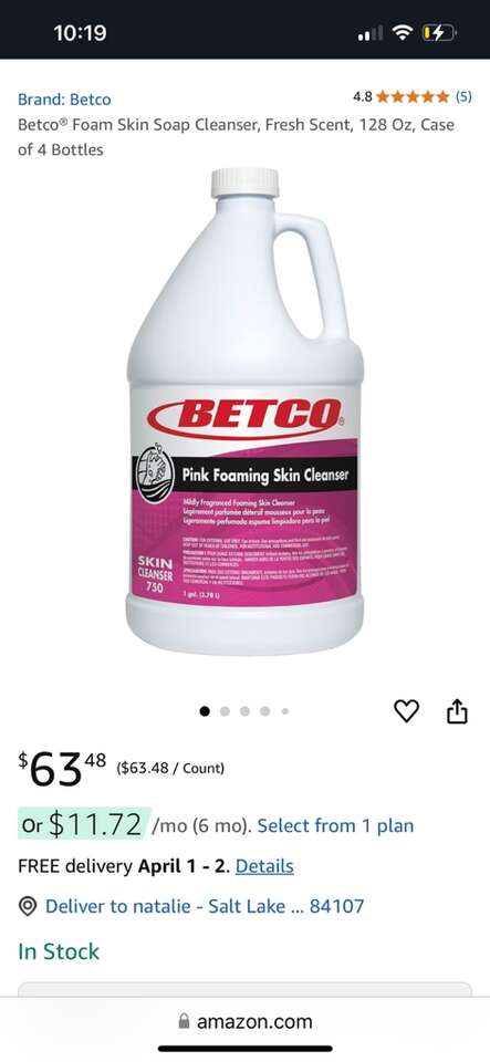 3 Bottles Of Betco Pink Foaming Skin Cleanser