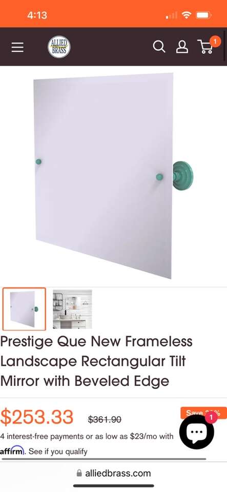NEW Frameless Rectangle Mirror 26x21