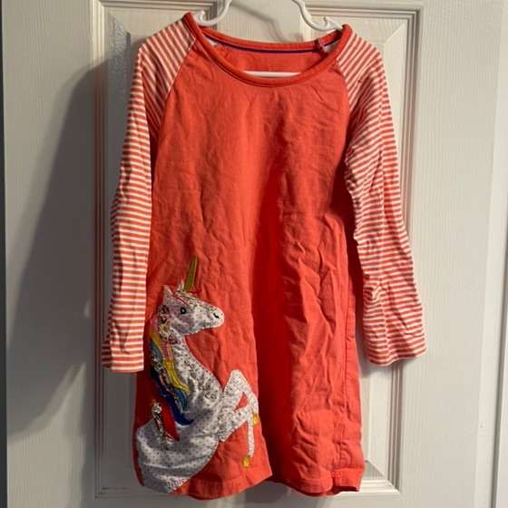 Girls Cotton Long Sleeve Casual Jersey Dress