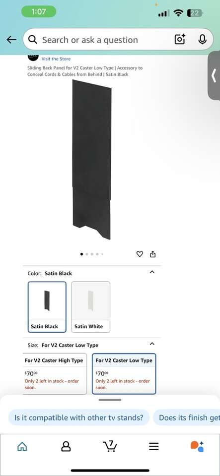 Sliding Back Panel For V2 Caster Low Type