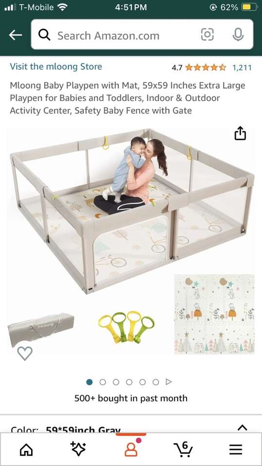  Mloong Baby Playpen with Mat, 59x59 Inches Extra Large Playpen  for Babies and Toddlers, Indoor & Outdoor Activity Center, Safety Baby  Fence with Gate : Baby