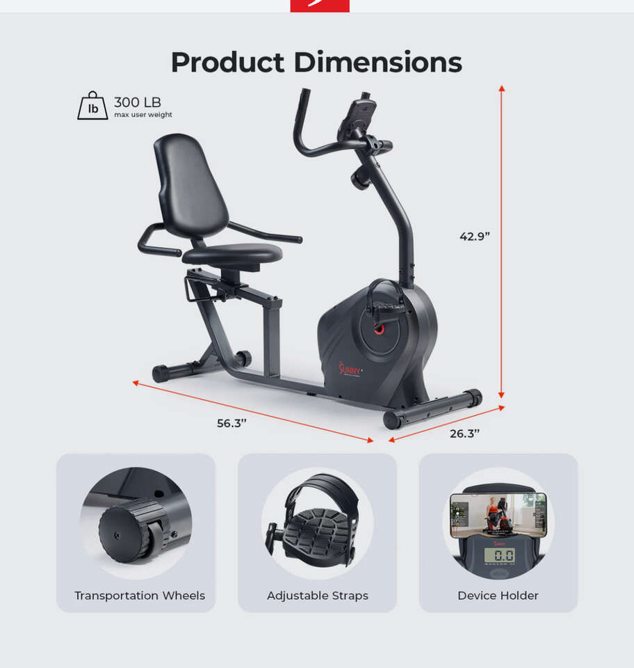 Sunny RECUMBENT BIKE Smart Magnetic Resistance Recumbent Bike