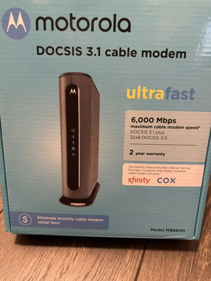 Motorola Docsis 3.1 Cable Modem MB8600 Computers